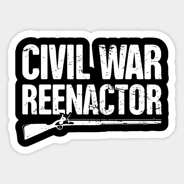 Historical American Civil War Reenactor Flintlock Sticker by MeatMan